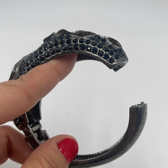 Crystal Rhinestone Evening Bangle Bracelet - Picture 7 of 9